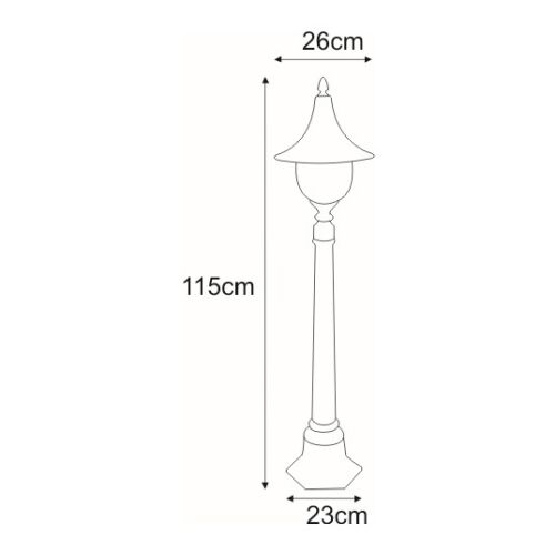 BOSTON kerti lámpaoszlop külső fekete-arany E27 menetes Kaja Lighting 147248313