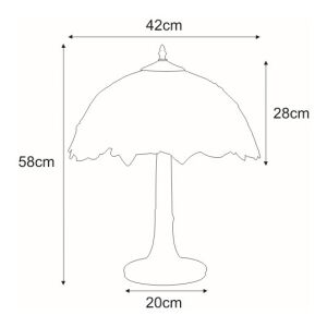 Asztali lámpa FARINA E27-es, több színű ólomüveg burkolat K-G161420 Kaja Lighting 147248437 - Lámpa & Világítás