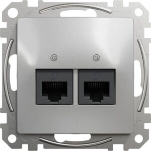 Schneider Electric Sedna Design Ganală de calculator 2xRJ45 cat.5e UTP argintiu aluminiu SDD113452 147248806 - Conectori și mufe