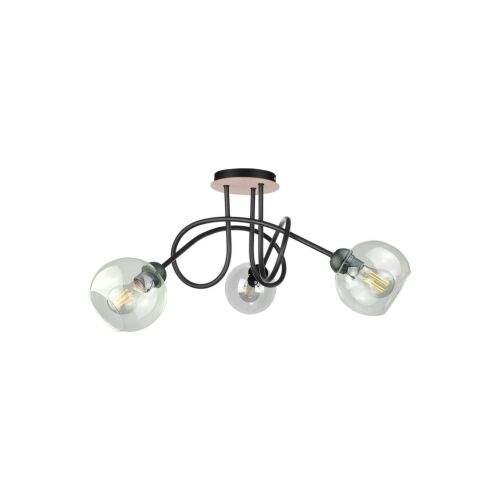 Modern mennyezeti lámpa 3xE27 EVIE BLACK/WOOD 147249111