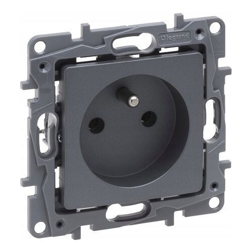 Legrand Niloe Selection Konnektor 2p+z 16A 250V (fedél nélkül, csavaros kivezetés) acél 762340