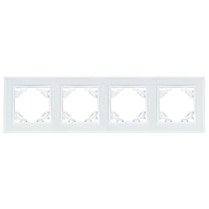 QUADRA ÜVEG KERET, NÉGYES, FEHÉR, ALJACKHOZ ÉS KAPCSOLÓHOZ 147249573 - Villanykapcsoló keret
