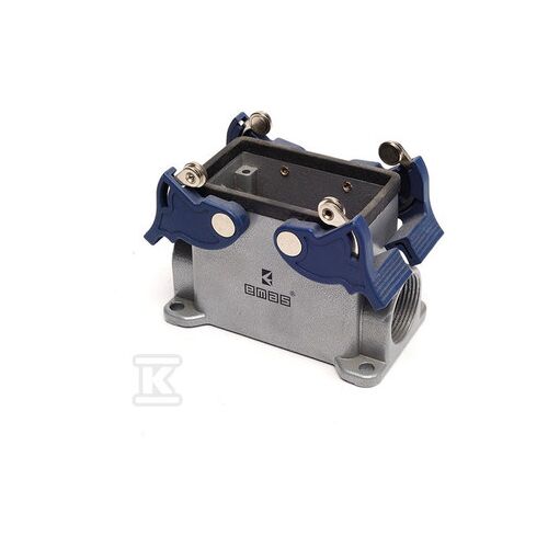 Fém csatlakozó, üres, 10 tűs, 16 A, oldalsó csatlakozás (felszerelési felület), kézi zárás görgővel - műanyag T0-EBM10GD14