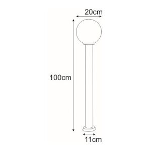 ANA kerti lámpa krómozott oszlop külső üvegburakkal E27 izzóval K-LP270-1000 Kaja Lighting 147249744 - Kültéri állólámpa