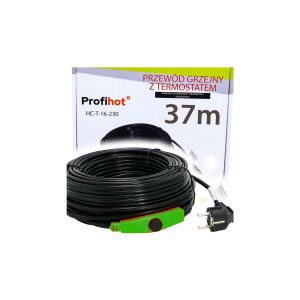 FŰTŐKABEL FŰTŐVEZETÉK TERMOSZTÁTTAL vízelvezetőkhöz csövekhez 230V 592W 37M 147249917 - Építkezés & Felújítás