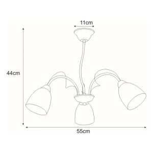 Mennyezeti lámpa ARON, krómozott váz, üveg burkolat nappali számára K-JSL-6218/3 CHR Kaja Lighting 147249957 - Lámpa & Világítás