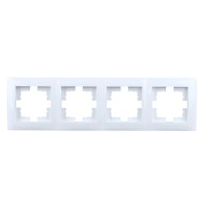 Rama cvadrupla pentru prize de comutatoare Orizontala / Verticala Alba WESA 147249970 - Rame pentru întrerupătoare