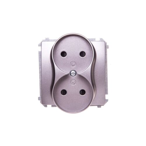 Simon Basic Dupla aljzat b/u 16A 250V rozsdamentes acél BMG2MZ.01/21 147250128