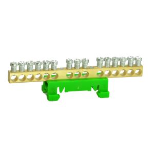 PE15 zöld színű 15x16mm2 Földelő csatlakozó sín MAD0015G15