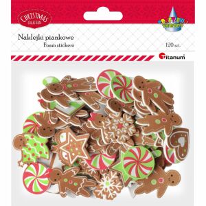 Öntapadós habmatricák, mézeskalács formában, titán, 120 db