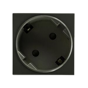 NOEN GS, soclu modular 45x45mm unghiular - 45° 1x2P+Z, tip F Schuko, 16A 250V, negru 147250534 - Conectori și mufe