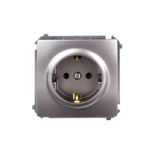 Simon Basic Einzelsteckdose SCHUKO z/u 16A IP20 Edelstahl BMGSZ1.01/21 147250540