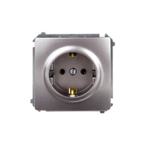 Simon Basic Soclu unic SCHUKO z/u 16A IP20 din oțel inoxidabil BMGSZ1.01/21 147250540 - Conectori și mufe