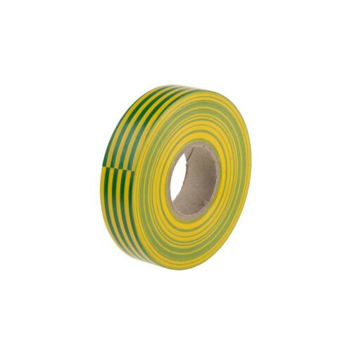 Szigetelőszalag, szín Zöld, sárga, 19mm x 33m BS EN 60454-3-1 / 2. típus, vastagság 0.13mm 235407, RS PRO 147250602