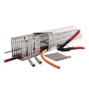 Kábelcsatorna Szürke PC/ABS műanyag halogénmentes Nyitott Perforált panelcsatorna 60 mm 60mm 2m RS PRO 147250782 - Kábel