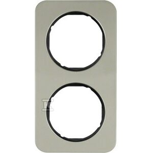 Berker R.1 Dupla keret rozsdamentes acél/fekete 10122104 147250785 - Villanykapcsoló keret