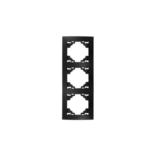 QUADRA Ramă triplă verticală neagră mată 147250809