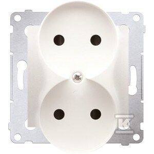 1381 CONTACT SIMON 54 NATURE Priza cu obturator dublu 147250837 - Conectori și mufe