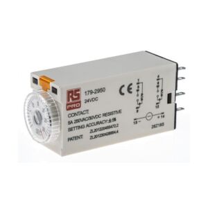 Időzített késleltetéses relé, egyszeri funkció, 1 -> 30s, DPDT 2 érintkezős, 24V dc