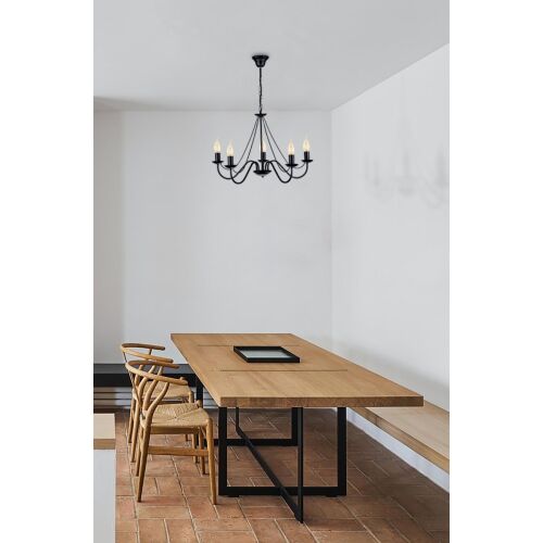 Csillár gyertyatartó BARTEZ fekete nappaliba E14 K-3991 Kaja Lighting 147251010