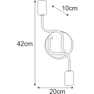Falilámpa nagy menetes izzóval fekete a SKADI K-3895 Kaja Lighting sorozatból