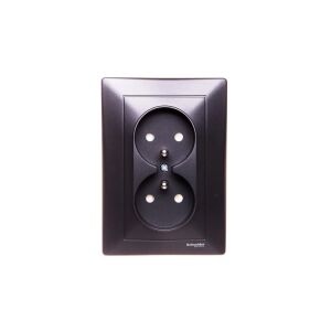 Schneider Electric SEDNA Gniazdo podwójne z/u 16A 250V grafitowe (SDN2800670) 147251861 - Conectori și mufe