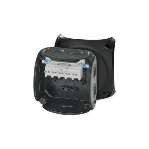 Hensel Elágazó doboz belső használatra fekete IP66 membrán tömítéssel 5x2,5 mm2 Cu DK 0202 B 62000296