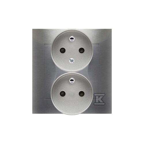 Simon 54 Priză dublă z/u cu invarianță de fază cu obloane 16A 250V argintiu mat DGZ2TZ/43 147252166