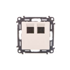 VALENA LIFE soclu PC 2xRJ45 cat.5e cremă FTP 147252224 - Conectori și mufe