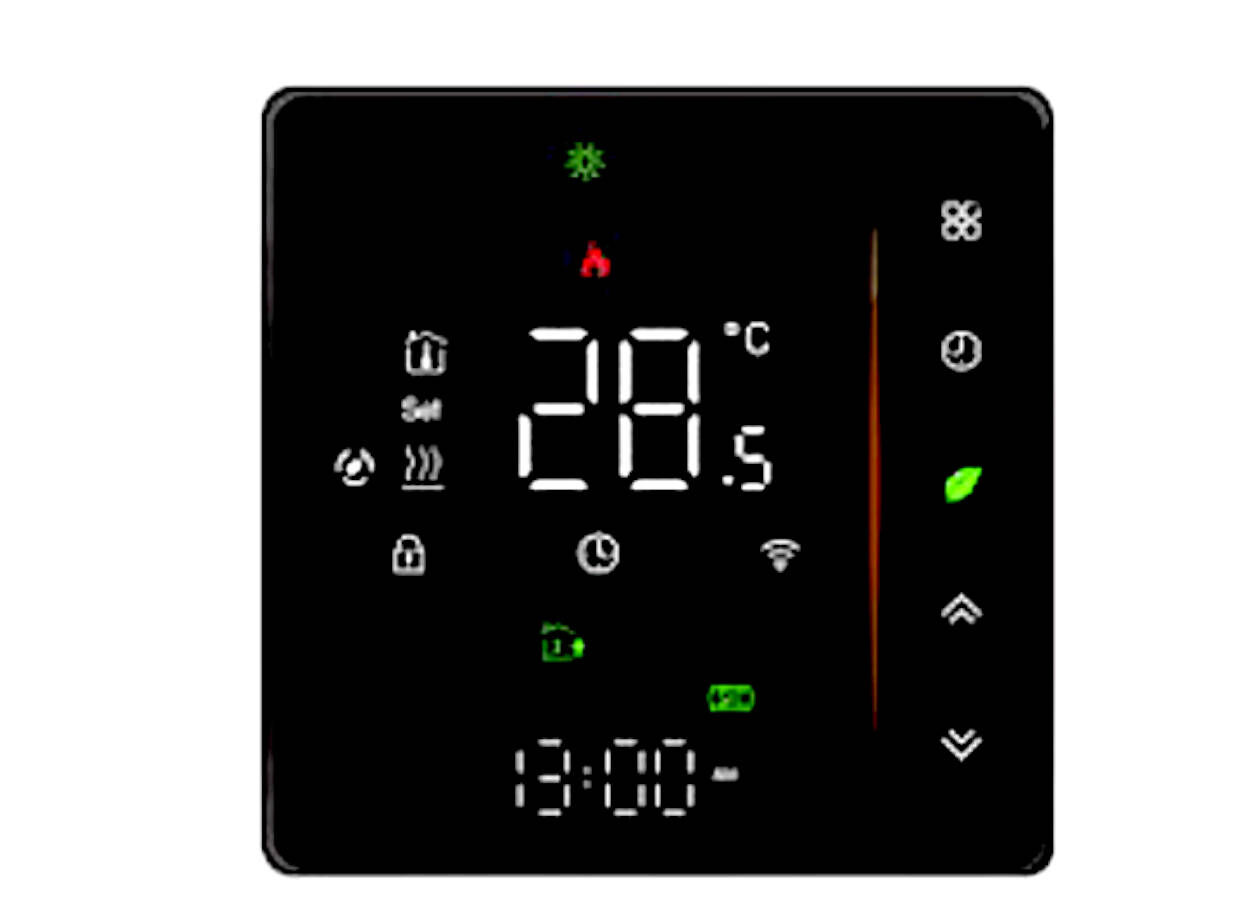 Termostat inteligent Wi-Fi 16A model 003 negru, pătrat, TUYA IRH-TSB003