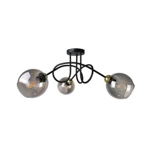 Modern mennyezeti lámpa 3xE27 RING BLACK/GOLD 147252293 - Lámpa & Világítás