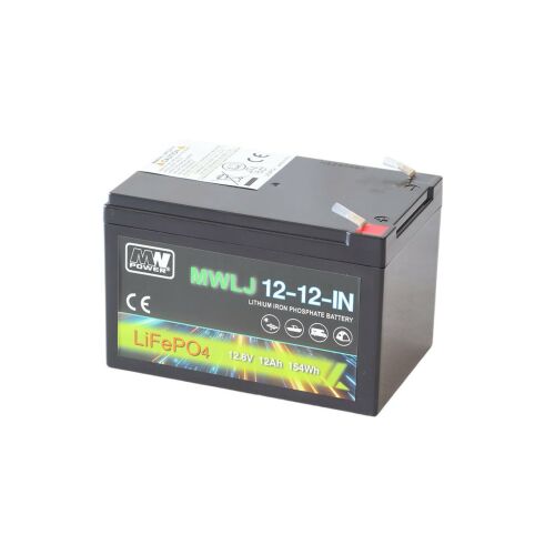 MWLJ 12-12-IN: LiFePO4 akkumulátor 12.8V/12Ah IN / LiFePO4 akkumulátor 12.8V/12Ah IN - (152x98x97mm)