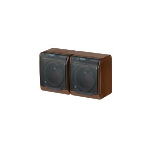 Elektro-Plast Hermes Soclu ermetic dublu cu/u 16A IP44 maro GNT (0322-05) 147252569 - Conectori și mufe