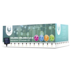 Girlanda solarna LED SUNARI FLS-120 5,5m + 10 żarówek G40 transparente IP44 Forever Light 147252624 - Ghirlande luminoase