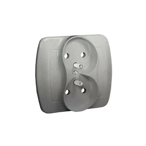 Kontakt-Simon Simon Chord Socket dublu cu/u 16A IP20 cu obturator de șină aluminiu metalic AgZ2Z/26 147252722