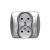 Kontakt-Simon Simon Chord Socket dublu cu/u 16A IP20 cu obturator de șină aluminiu metalic AgZ2Z/26 147252722