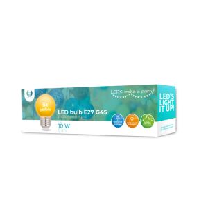 LED izzó E27 G45 2W 230V sárga 5 db Forever Light