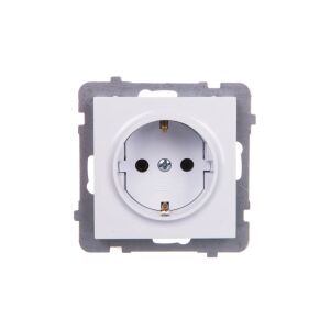Ospel Soclu AS unic schuko alb (GP-1GS/m/00) 147253096 - Conectori și mufe