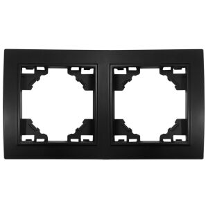 QUADRA Ramka podwójna czarna matowa 147253278 - Rame pentru întrerupătoare