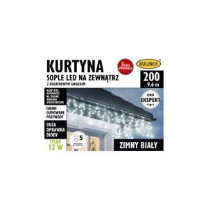 Cortina SOPLE LED exterior 9,6 M cu cablu suplimentar alb rece (schimbarea conexiunii următorului set) 147253432 - Ghirlande luminoase