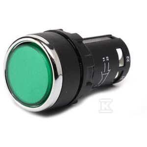 Monoblokk vezérlőgomb, fedett, instabil, 1NC, zöld T0-MB200DY