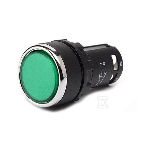 Monoblokk vezérlőgomb, fedett, instabil, 1NC, zöld T0-MB200DY 147253444