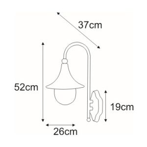 Dekoratív falilámpa, homlokzati lámpa fekete a BOSTON sorozatból K-8130 Kaja Lighting