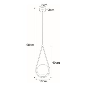 Függő lámpa csepp formában NEVE GOLD üveg árnyékkal, E14-es menetes K-4775 Kaja Lighting 147253598 - Lámpa & Világítás