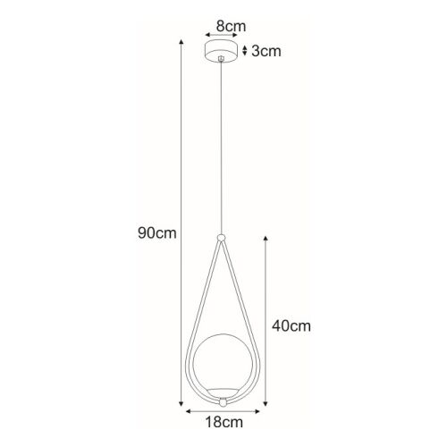 Függő lámpa csepp formában NEVE GOLD üveg árnyékkal, E14-es menetes K-4775 Kaja Lighting 147253598