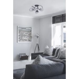 Fekete mennyezeti lámpa RUBI üveg gömbszerű lámpabúrákkal Ř14cm grafit K-5116 Kaja Lighting 147253622 - Mennyezeti lámpa