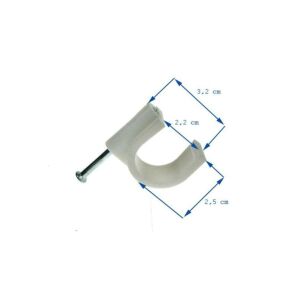 Kábelrögzítő kerek 22mm KN-22 fehér 147253685 - Kábelrögzítő