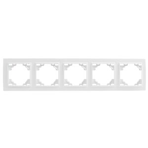 QUADRA VÍZSZINTES ÖTÖS FEHÉR KERET 147253904 - Villanykapcsoló keret
