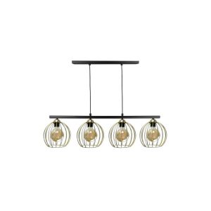 Modern csillár 4xE27 BACCA BLACK/GOLD LONG 147253980 - Lámpa & Világítás