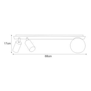 Mennyezeti léc dizájner csövekkel és lámpabúrával az ALBIO K-4135 Kaja Lighting sorozatból